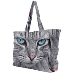 Cat Animal Cat Portrait Mackerel Simple Shoulder Bag by Sudhe