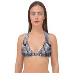 Cat Animal Cat Portrait Mackerel Double Strap Halter Bikini Top