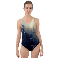 Apocalypse Post Apocalyptic Cut-out Back One Piece Swimsuit by Sudhe