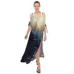 Apocalypse Post Apocalyptic Maxi Chiffon Cover Up Dress