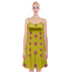 Bloom On In  The Sunshine Decorative Spaghetti Strap Velvet Dress