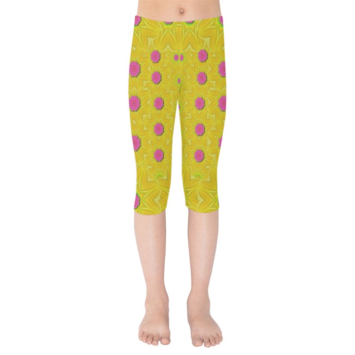 Bloom On In  The Sunshine Decorative Kids  Capri Leggings 