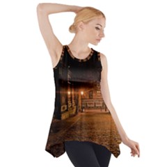 City Night Dark Architecture Lamps Side Drop Tank Tunic by Sudhe