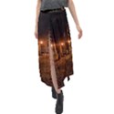 City Night Dark Architecture Lamps Velour Split Maxi Skirt View1