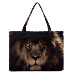 African Lion Wildcat Mane Closeup Zipper Medium Tote Bag by Sudhe