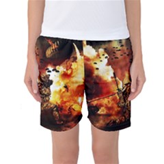 War Venue War Apocalypse Women s Basketball Shorts by Sudhe