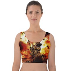 War Venue War Apocalypse Velvet Crop Top by Sudhe