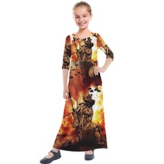 War Venue War Apocalypse Kids  Quarter Sleeve Maxi Dress by Sudhe