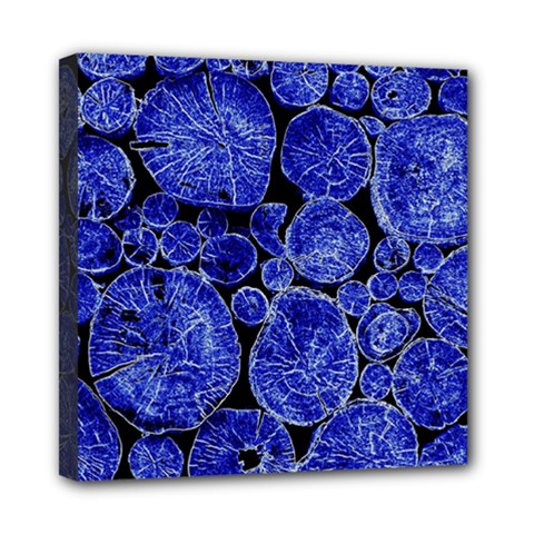 Neon Abstract Cobalt Blue Wood Mini Canvas 8  X 8  (stretched) by Bajindul