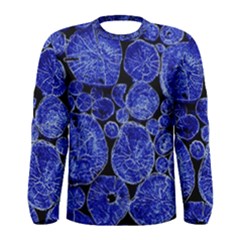 Neon Abstract Cobalt Blue Wood Men s Long Sleeve Tee by Bajindul