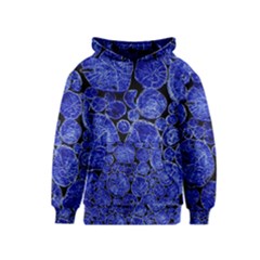 Neon Abstract Cobalt Blue Wood Kids  Pullover Hoodie by Bajindul