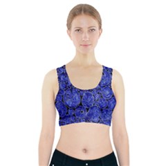 Neon Abstract Cobalt Blue Wood Sports Bra With Pocket by Bajindul