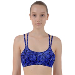 Neon Abstract Cobalt Blue Wood Line Them Up Sports Bra by Bajindul