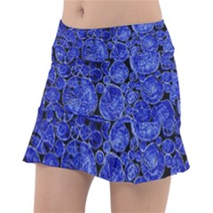 Neon Abstract Cobalt Blue Wood Tennis Skirt by Bajindul