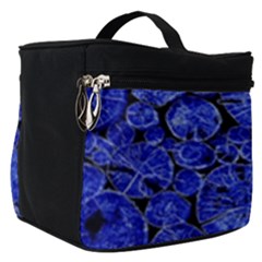 Neon Abstract Cobalt Blue Wood Make Up Travel Bag (small) by Bajindul