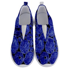 Neon Abstract Cobalt Blue Wood No Lace Lightweight Shoes by Bajindul