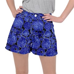 Neon Abstract Cobalt Blue Wood Ripstop Shorts by Bajindul