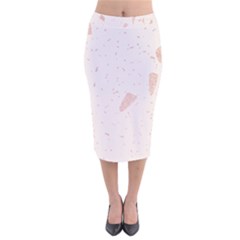 Blank Color Velvet Midi Pencil Skirt