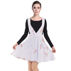 Blank Color Plunge Pinafore Dress