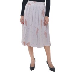 Blank Color Classic Velour Midi Skirt  by HermanTelo