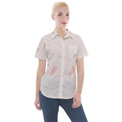 Blank Color Women s Short Sleeve Pocket Shirt