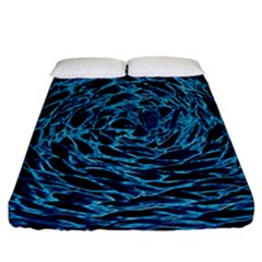 Neon Abstract Surface Texture Blue Fitted Sheet (california King Size)