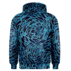 Neon Abstract Surface Texture Blue Men s Pullover Hoodie