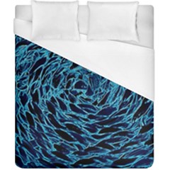 Neon Abstract Surface Texture Blue Duvet Cover (california King Size)