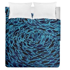 Neon Abstract Surface Texture Blue Duvet Cover Double Side (queen Size)