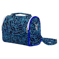 Neon Abstract Surface Texture Blue Satchel Shoulder Bag