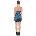 Neon Abstract Surface Texture Blue One Soulder Bodycon Dress View2