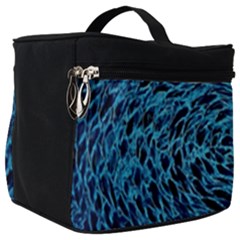 Neon Abstract Surface Texture Blue Make Up Travel Bag (big) by HermanTelo