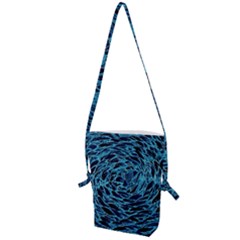 Neon Abstract Surface Texture Blue Folding Shoulder Bag by HermanTelo