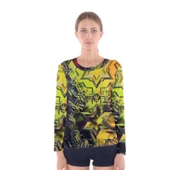 Background Star Abstract Colorful Women s Long Sleeve Tee