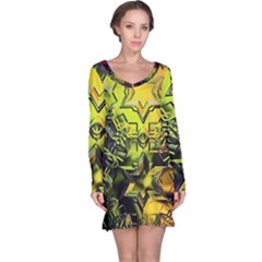 Background Star Abstract Colorful Long Sleeve Nightdress by HermanTelo