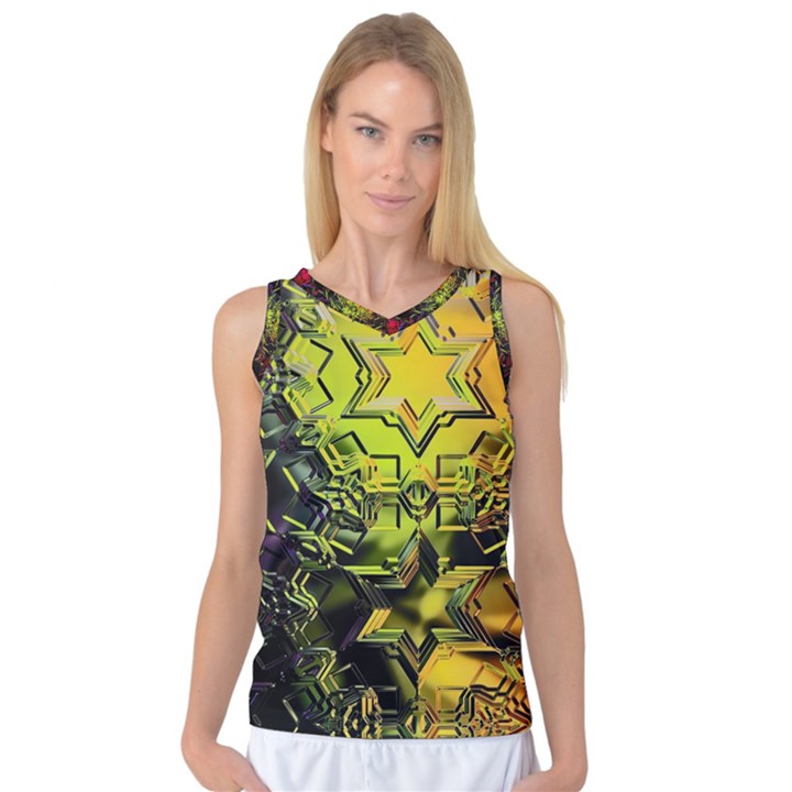 Background Star Abstract Colorful Women s Basketball Tank Top