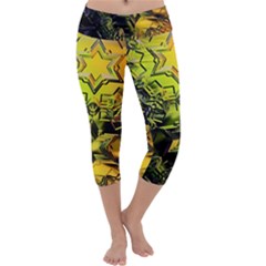 Background Star Abstract Colorful Capri Yoga Leggings