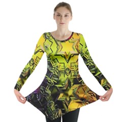 Background Star Abstract Colorful Long Sleeve Tunic 