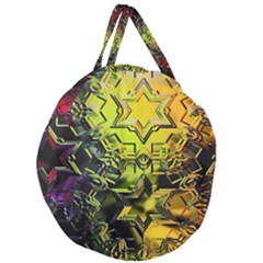 Background Star Abstract Colorful Giant Round Zipper Tote