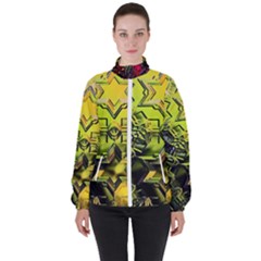 Background Star Abstract Colorful Women s High Neck Windbreaker by HermanTelo