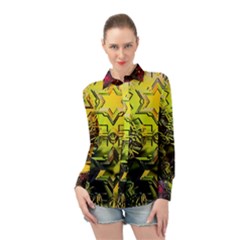 Background Star Abstract Colorful Long Sleeve Chiffon Shirt