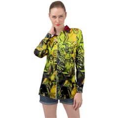 Background Star Abstract Colorful Long Sleeve Satin Shirt