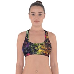 Background Star Abstract Colorful Cross Back Hipster Bikini Top 