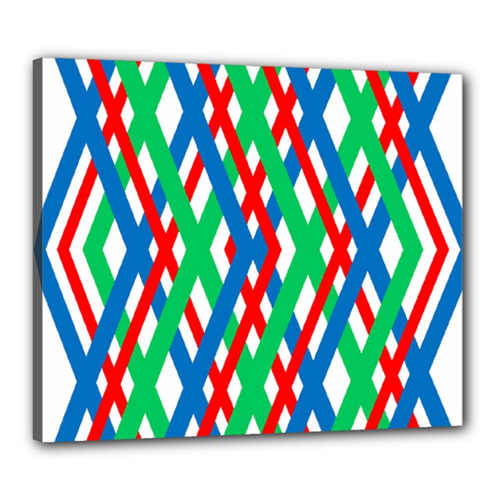 Geometric Line Rainbow Canvas 24  x 20  (Stretched)