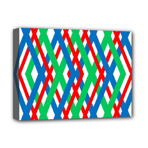 Geometric Line Rainbow Deluxe Canvas 16  X 12  (stretched)  by HermanTelo