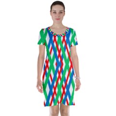 Geometric Line Rainbow Short Sleeve Nightdress