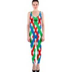 Geometric Line Rainbow One Piece Catsuit