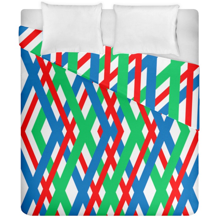 Geometric Line Rainbow Duvet Cover Double Side (California King Size)