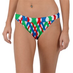 Geometric Line Rainbow Band Bikini Bottom