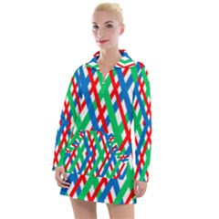 Geometric Line Rainbow Women s Long Sleeve Casual Dress by HermanTelo